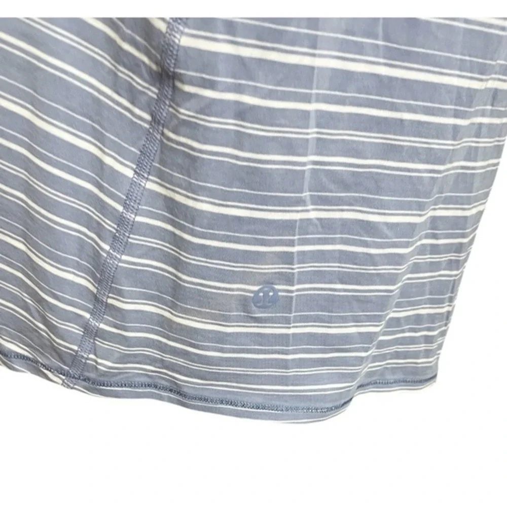 Lululemon Striped All Tied Up Open Back‎ Sleeveless Tank Top Stretch Gray Size 4